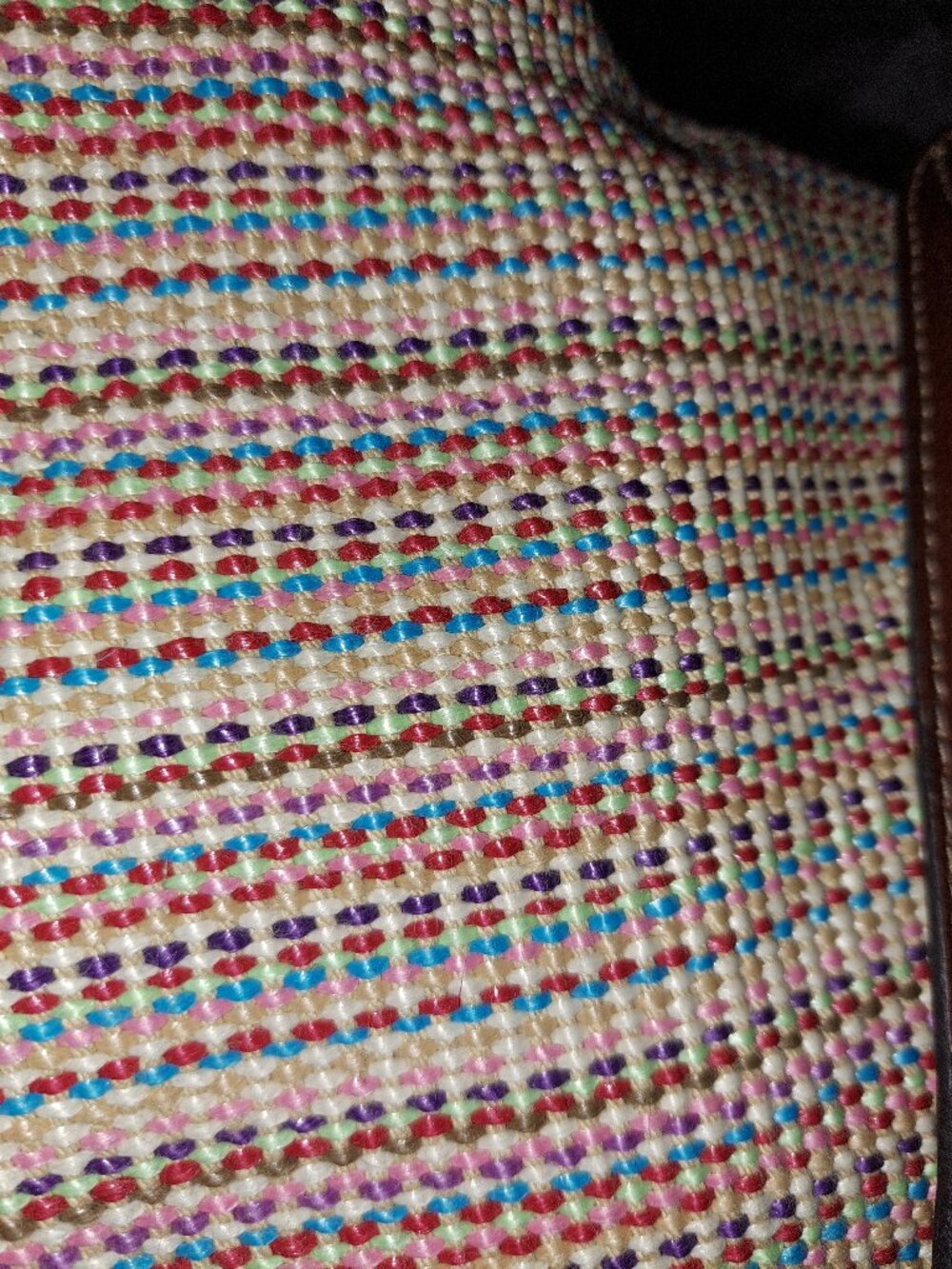 Vintage Fossil Key Earthtones woven hobo shoulder bag w/colorful striped pattern - Picture 13 of 13